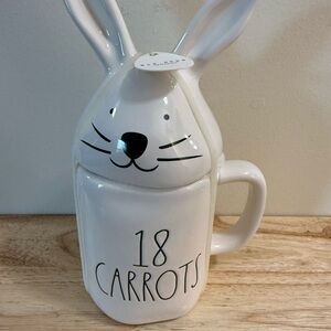 Rae Dunn 18 Carrots mug with bunny topper